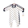 Hudson Baby Infant Boy Premium Quilted Zipper Sleep and Play 2pk, Football - 2 of 2