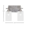 Toltec Lighting Uptowne 2 - Light Vanity in  Aged Silver with 4" Square Clear Bubble Shade - 2 of 2