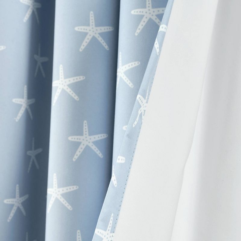 84&#34;x52&#34; Seaside Starfish Blackout Window Curtain Panel Blue - Lush D&#233;cor, 5 of 6