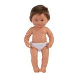 Miniland Educational Anatomically Correct 15" Baby Doll, Down Syndrome Boy, Brown Hair