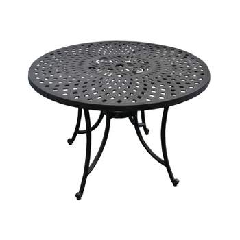 Sedona 42" Outdoor Round Dining Table - Black - Crosley