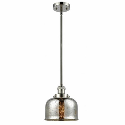 Bell - 1 Light Stem Hung Mini Pendant In Industrial Style-10 Inches Tall and 8 Inches Wide
