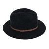 CTM Women's Chenille Ribbed Knit Fedora with Hatband - 3 of 4