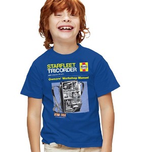 Boys' Star Trek Tricorder Manual T-Shirt Royal Blue X Large - 1 of 4