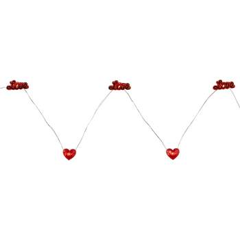Northlight 20-Count Red Valentine's Day Love and Heart LED Fairy Lights, 6.25ft, Copper Wire