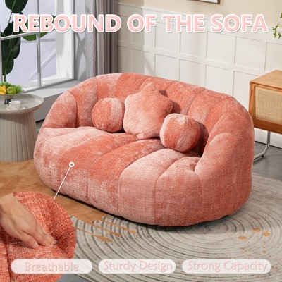 MOONMISS Chenille Bean Bag Chair Lazy Chair Durable Comfort Lounger High Back Bean Bag Chair Couch