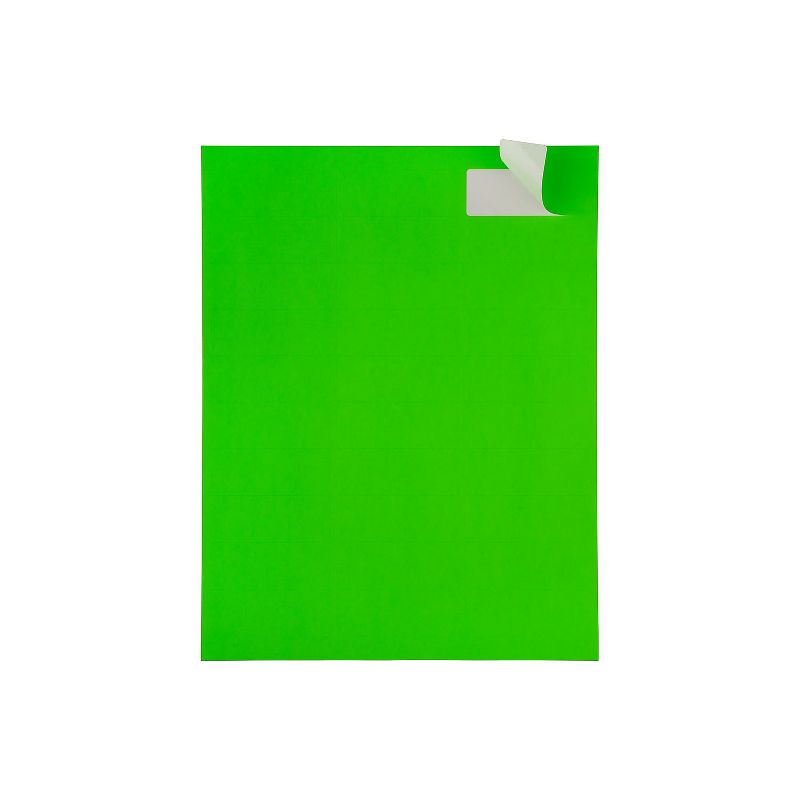 JAM Paper Laser/Inkjet Mailing Address Labels 1" x 2 5/8" Neon Green 354328004, 3 of 6