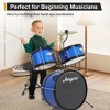 3-Piece Junior Drum Set with Cymbal & Throne Stool - Complete Beginner Kit with Bass Drum, Pedal, and Drumsticks for Boys & Girls - 2 of 4