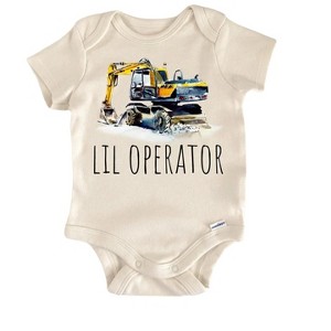 Excavator Construction Newborn Baby Onesie® Bodysuit GS1 - 1 of 4