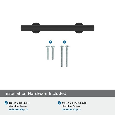 Matte Black 3" Modern Cabinet Pull with Mounting Hardware