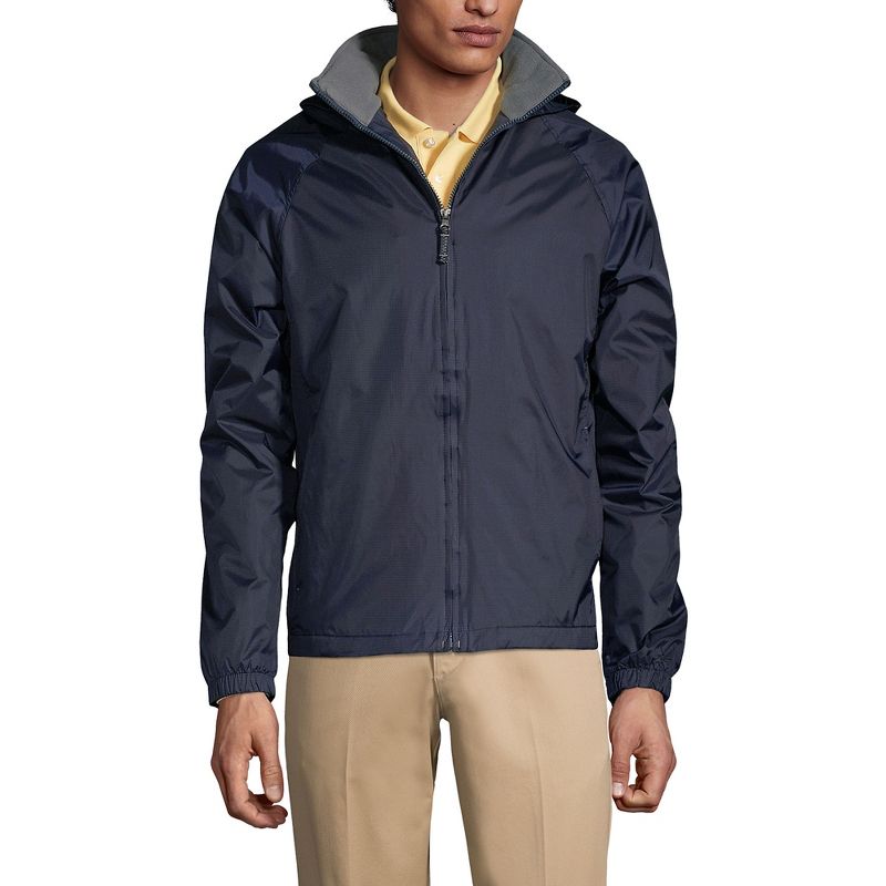 Lands' End School Uniform Men's Fleece Lined Rain Jacket, 3 of 5