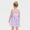 Toddler Girls' Audrey Camille Bluey Flower Embroidery Tulle Dress - Purple - 3 of 4