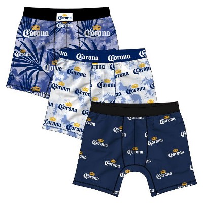 Corona Palm Trees & Logo 3-Pack Men's Boxer Briefs