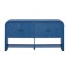 60'' Console Table with Woven Slat Doors & Bottom Open Shelf,Entryway Cabinet for Hallway or Living Room-Baofuwish - 3 of 4