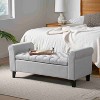 CAVINAS Storage Bench for Bedroom,Storage Ottoman Bench with Rolled Arms for Living Room,Bedroom,Brown/Light Gray - 2 of 4