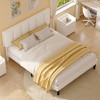 VECELO Upholstered Bed Frame with Adjustable Headboard, Heavy-Duty Platform Bed with Strong Wood Slat Support, No Box Spring Needed - 4 of 4