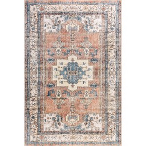 Nuloom SplashGuard Machine Washable Area Rug, Runner 2' 6" x 10', Light Rust - 1 of 4