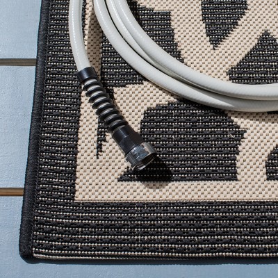 Safavieh Courtyard Black/Beige Geometric Indoor/Outdoor Rug 2' x 3'7"