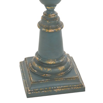Avignon Blue and White 64" 3-Way Floor Lamp with Fabric Shade