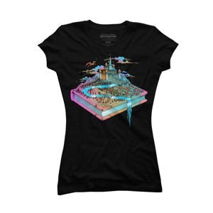 Junior's Design By Humans The World is a Book By Tobiasfonseca T-Shirt - 1 of 3