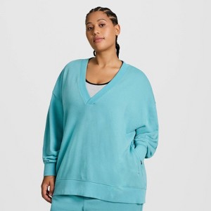 Champion Women's Long Sleeve V-Neck French Terry Pullover - 1 of 4