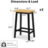 DOMETOUR Solid Wood Bar Stools 25.6" Tall Set of 2 Kitchen Counter Stools with Footrests for Dining Room Kitchen Counter - 4 of 4