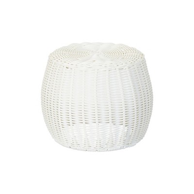 Handwoven Resin Barrel Side Table