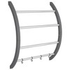 vidaXL Towel Rack with Hooks Silver 22"x6.3"x28.3" Aluminum - 2 of 4