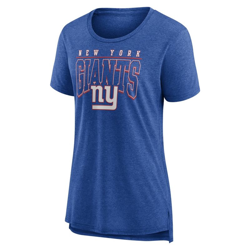 NFL New York Giants Women&#39;s Champ Caliber Heather Short Sleeve Scoop Neck Triblend T-Shirt, 2 of 4