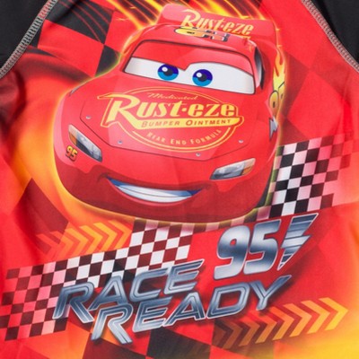 Disney Pixar Cars Lightning McQueen Little Boys Rash Guard and Swim Trunks Outfit Set Multicolor 6 — фото 6