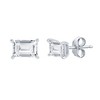 Bella Silver Sterling Silver, Solitaire 5x7mm Rectangle CZ, 18" Necklace & Earrings Set - 2 of 4