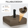 Gulches 88 lbs. Fillable Square Umbrella Base with Steel Holder - Brown, Reversible, Fits 1.25", 1.5" or 2" Poles - 4 of 4