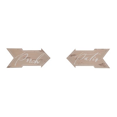 Transpac MDF Porch/Patio Sign Set of 2 Spring Home Decorations