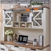SinCiDo 60" Farmhouse L Shaped Office Desk w/ Hutch, Wood Home Office Executive Desk w/ Drawer & Charging Ports, Storage Cabinet - 3 of 4
