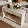 55.12" Farmhouse Console Table with Storage Drawers, 2-Tier Entryway Table with Open Shelf for Hallway, Living Room, or Office – The Pop Home - 3 of 4