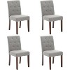 Acekool Set of 6 Washable Chairs - 22" Wide Linen Seats w/Steel Frame, Sage for Small Spaces & Gatherings - 2 of 4