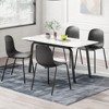 GlasFlength Dining Sets, Modern Plastic Stackable Dining Chair Set of 4 with Metal Legs for Indoor or Outdoor, Black, 17.7"*16.1"*33.3" - 3 of 4