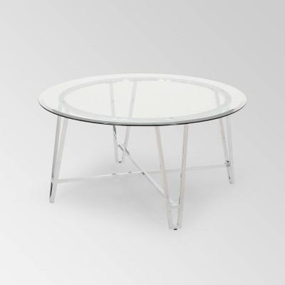 Arva Modern Iron Coffee Table Silver - Christopher Knight Home