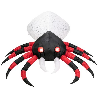 50-Inch White and Black Pre-lit Inflatable Halloween Spider