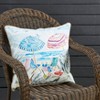 Saro Lifestyle Colorful Outdoor Beach Umbrellas Pillow Cover, 20"x20", Multicolored - 4 of 4