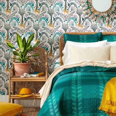 Cream Jungle Animals Peel and Stick Vinyl Wallpaper
