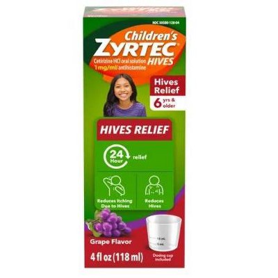 Zyrtec Children's Hives Relief Treatment Liquid - Cetirizine - Grape - 4 fl oz