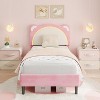 Acekool Kids Twin Upholstered Platform Bed, Adjustable Headboard, LED Light, Wooden Slats, No Box Spring Needed - 3 of 4
