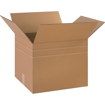 The Packaging Wholesalers 18" x 15" x 15" Multi-Depth Shipping Boxes 32 ECT Brown 20/Bundle