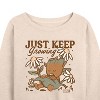 Women's - Marvel - Guardians of the Galaxy Groot Keep Growing Lightweight French Terry Wide Neck Long Sleeve Shirt - 2 of 4