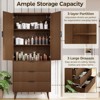 ChicFurnit Decorative Storage Cabinet Fluted Panel Design with Sliding Drawers for Modern Home Organization, Walnut, 31.5"*15.7"*71" - 4 of 4