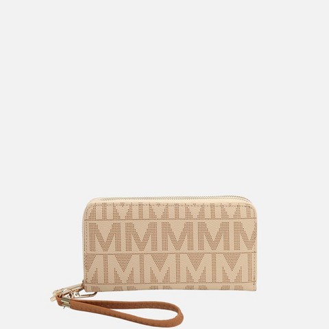 Кошельки MKF Collection Wristlet Wallet Handbag Purse Monogram Logo Print Multiple Card Slots Multiple Compartments, Danielle Milan MKF Collection by Mia K - Beige