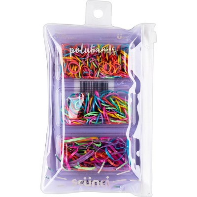 Scunci Mixed Size Polyband Hair Ties In Zippered Pouch Clear - 300pc :  Target