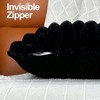 24x24 Throw Pillow Covers Set of 2, Black Faux with Velvet Back for Sofa Bed - 4 of 4