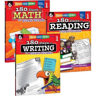 180 Days of Reading, Writing, and Math for First Grade 3-Book Set - (180 Days of Practice) by  Suzanne I Barchers & Jodene Smith (Paperback)